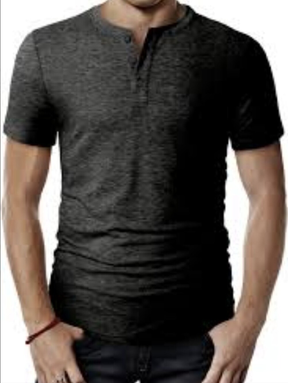 Men's Heathered Navy Short Sleeve Top
